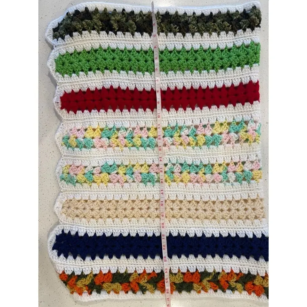 Crocheted‎ Blanket/Throw in Multicolor Hand Made